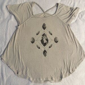 American Eagle Outfitters Cream Short Sleeve Top Size Medium